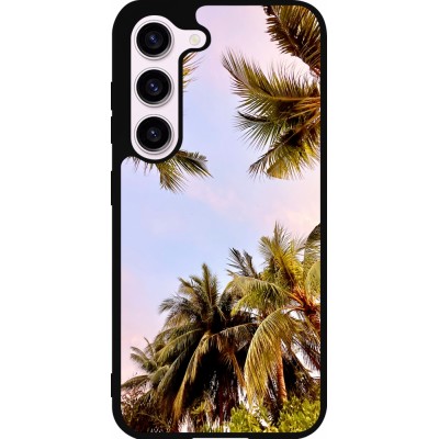 Coque Samsung Galaxy S23 FE - Silicone rigide noir Summer 2023 palm tree vibe