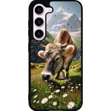 Coque Samsung Galaxy S23 FE - Silicone rigide noir Vache montagne Valais