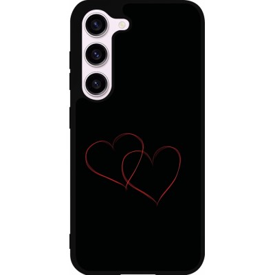 Coque Samsung Galaxy S23 FE - Silicone rigide noir Valentine 2023 attached heart