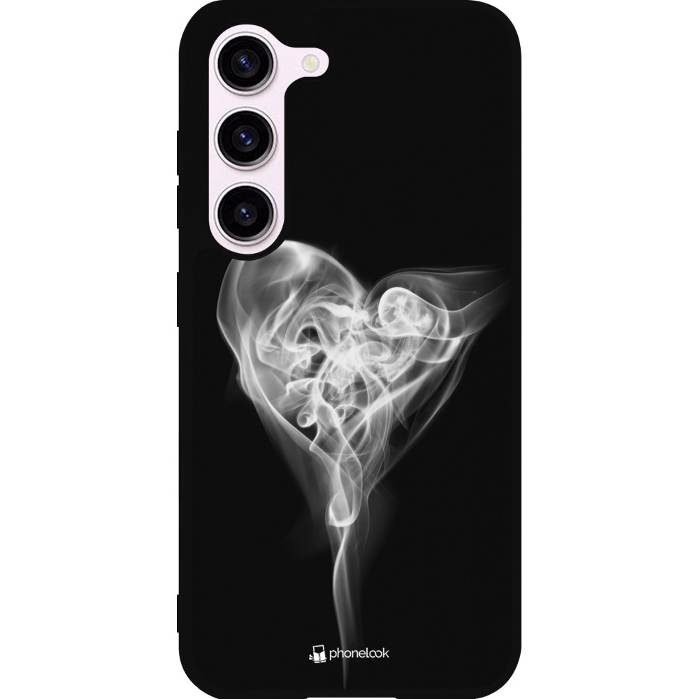 Coque Samsung Galaxy S23 FE - Silicone rigide noir Valentine 2022 Black Smoke