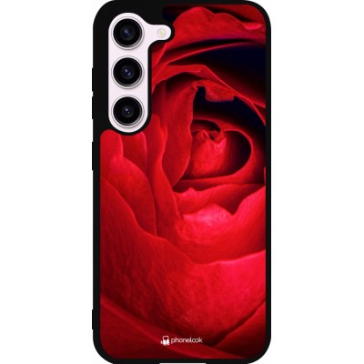 Coque Samsung Galaxy S23 FE - Silicone rigide noir Valentine 2022 Rose