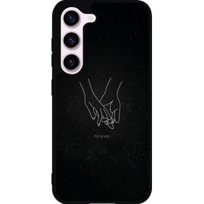 Coque Samsung Galaxy S23 FE - Silicone rigide noir Valentine 2023 hands forever