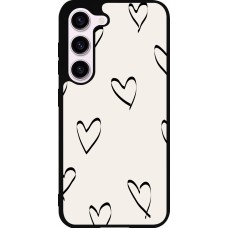 Coque Samsung Galaxy S23 FE - Silicone rigide noir Valentine 2023 minimalist hearts