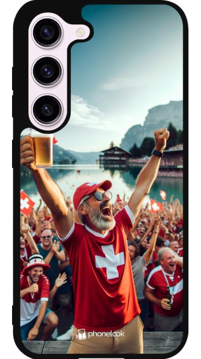 Coque Samsung Galaxy S23 FE - Silicone rigide noir Victoire suisse fan zone Euro 2024