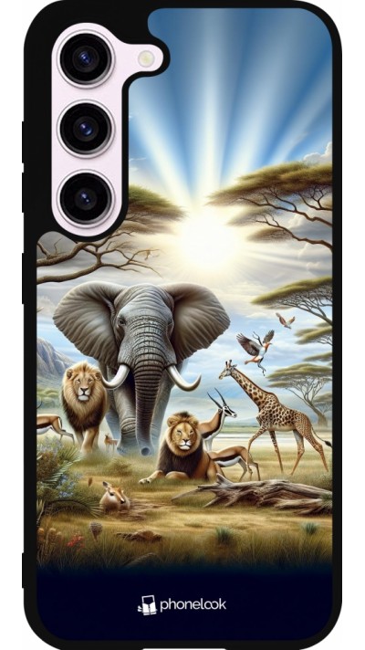 Samsung Galaxy S23 FE Case Hülle - Silikon schwarz Afrikanisches Wildleben