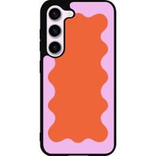 Coque Samsung Galaxy S23 FE - Silicone rigide noir Wavy Rectangle Orange Pink