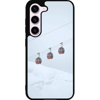 Coque Samsung Galaxy S23 FE - Silicone rigide noir Winter 22 ski lift