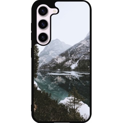 Coque Samsung Galaxy S23 FE - Silicone rigide noir Winter 22 snowy mountain and lake