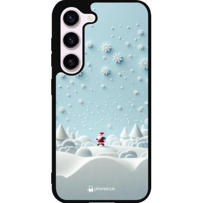 Coque Samsung Galaxy S23 FE - Silicone rigide noir Noël 2023 Petit Père Flocon