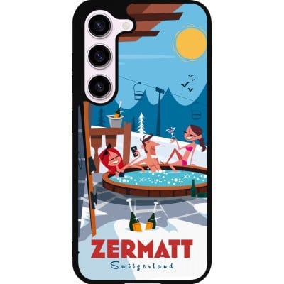 Coque Samsung Galaxy S23 FE - Silicone rigide noir Zermatt Mountain Jacuzzi