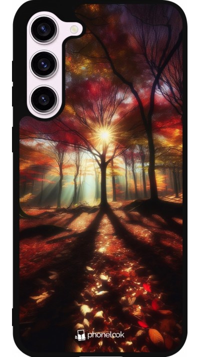 Coque Samsung Galaxy S23+ - Silicone rigide noir Automne doré glare