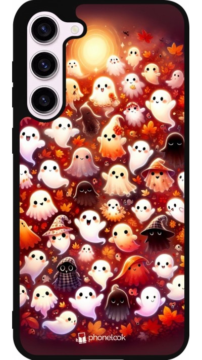 Coque Samsung Galaxy S23+ - Silicone rigide noir Fantômes automne mignons