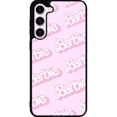 Coque Samsung Galaxy S23+ - Silicone rigide noir Barbie light pink pattern