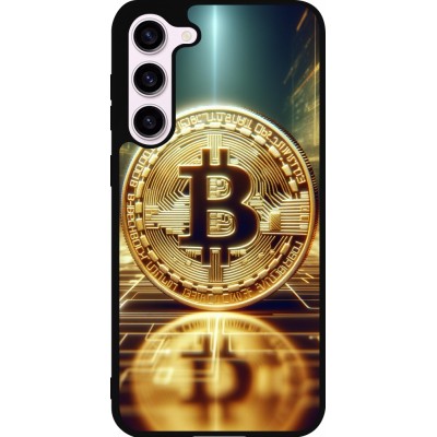 Coque Samsung Galaxy S23+ - Silicone rigide noir Bitcoin Standing