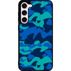 Coque Samsung Galaxy S23+ - Silicone rigide noir Camo Blue