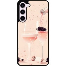 Coque Samsung Galaxy S23+ - Silicone rigide noir Champagne Pouring Pink