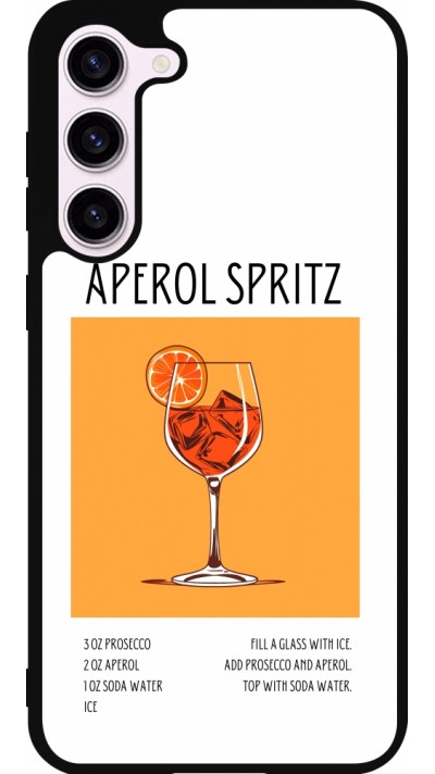 Coque Samsung Galaxy S23+ - Silicone rigide noir Cocktail recette Aperol Spritz