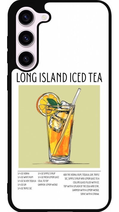 Coque Samsung Galaxy S23+ - Silicone rigide noir Cocktail recette Long Island Ice Tea