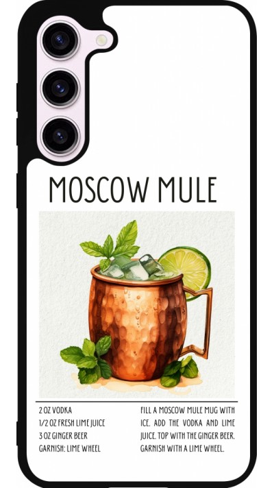 Coque Samsung Galaxy S23+ - Silicone rigide noir Cocktail recette Moscow Mule