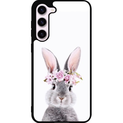 Coque Samsung Galaxy S23+ - Silicone rigide noir Easter 2023 flower bunny