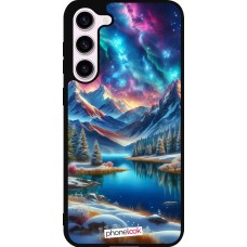 Coque Samsung Galaxy S23+ - Silicone rigide noir Fantasy Mountain Lake Sky Stars