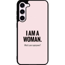 Coque Samsung Galaxy S23+ - Silicone rigide noir I am a woman