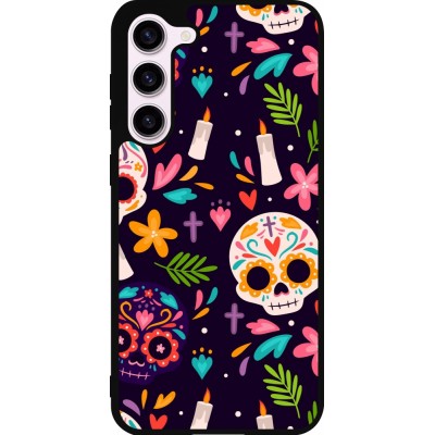 Coque Samsung Galaxy S23+ - Silicone rigide noir Halloween 2023 mexican style