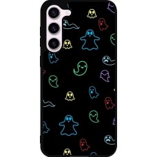 Coque Samsung Galaxy S23+ - Silicone rigide noir Halloween 2024 colorful ghosts