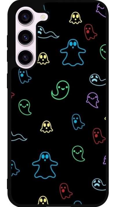 Coque Samsung Galaxy S23+ - Silicone rigide noir Halloween 2024 colorful ghosts