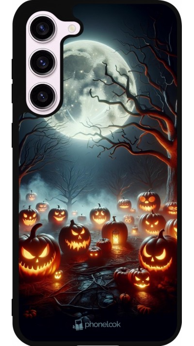 Coque Samsung Galaxy S23+ - Silicone rigide noir Halloween 2024 Many Pumpkins