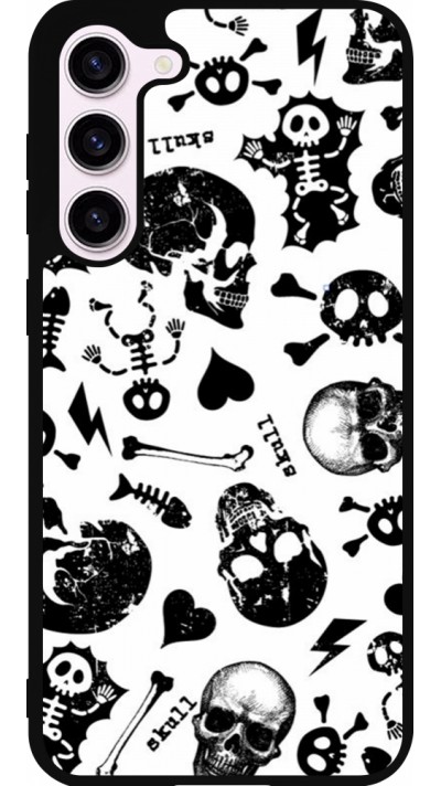 Coque Samsung Galaxy S23+ - Silicone rigide noir Halloween 2024 skeleton mix