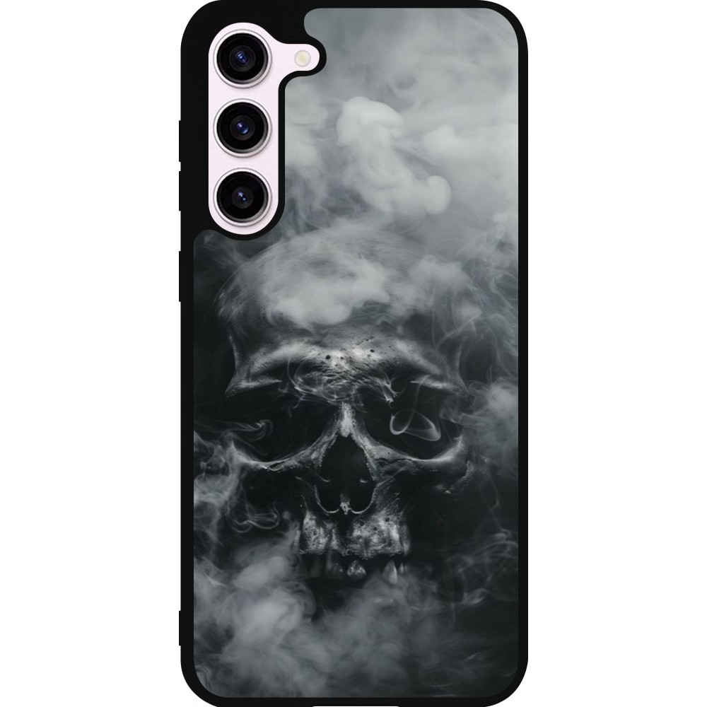 Coque Samsung Galaxy S23+ - Silicone rigide noir Halloween 2024 smoky skull