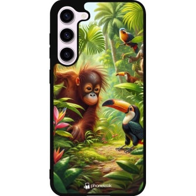 Coque Samsung Galaxy S23+ - Silicone rigide noir Jungle Tropicale Tayrona