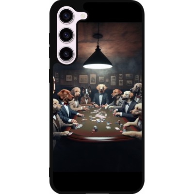 Coque Samsung Galaxy S23+ - Silicone rigide noir Les pokerdogs