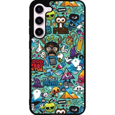 Coque Samsung Galaxy S23+ - Silicone rigide noir Mixed Cartoons Turquoise