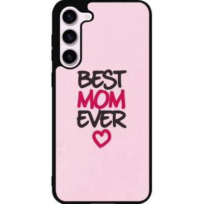 Coque Samsung Galaxy S23+ - Silicone rigide noir Mom 2023 best Mom ever pink