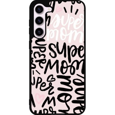 Coque Samsung Galaxy S23+ - Silicone rigide noir Mom 2024 Super mom