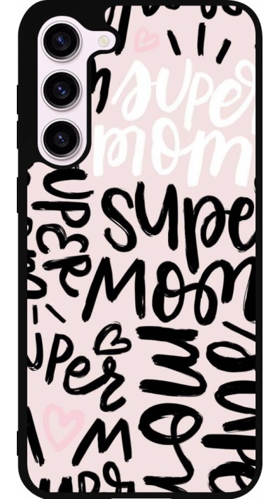 Coque Samsung Galaxy S23+ - Silicone rigide noir Mom 2024 Super mom