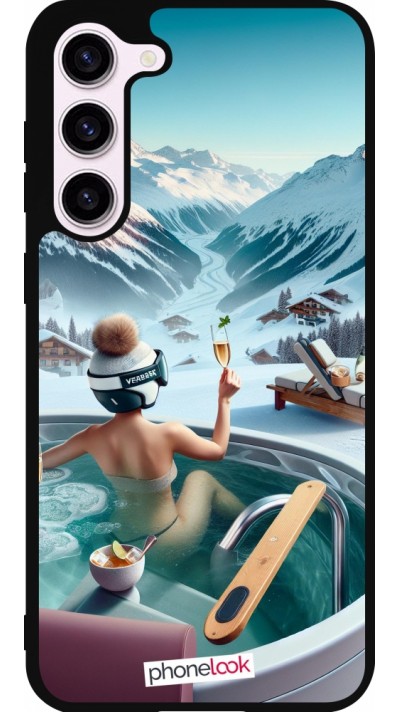 Coque Samsung Galaxy S23+ - Silicone rigide noir Montagne Glamour Jacuzzi