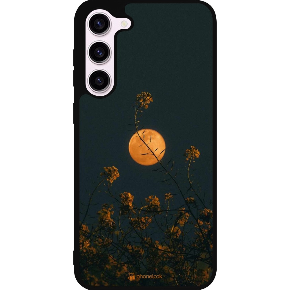 Samsung Galaxy S23+ Case Hülle - Silikon schwarz Moon Flowers