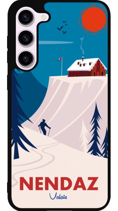 Coque Samsung Galaxy S23+ - Silicone rigide noir Nendaz Cabane Ski