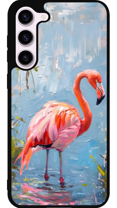 Coque Samsung Galaxy S23+ - Silicone rigide noir Paint Flamingo