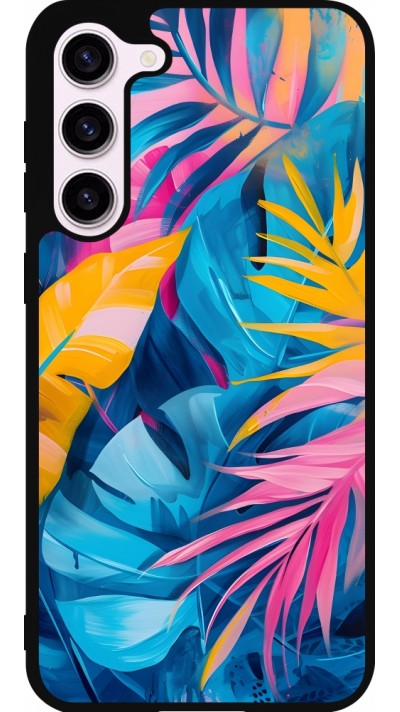 Coque Samsung Galaxy S23+ - Silicone rigide noir Palms Blue