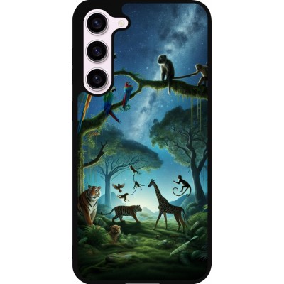 Coque Samsung Galaxy S23+ - Silicone rigide noir Paradis des animaux exotiques