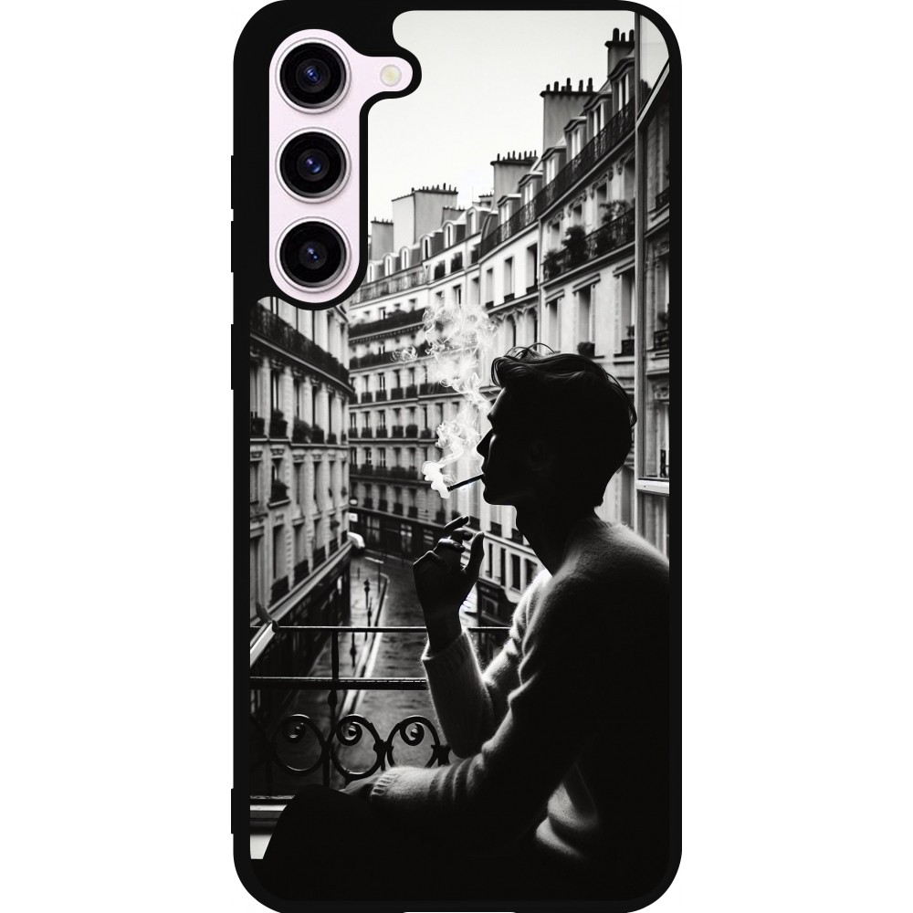 Coque Samsung Galaxy S23+ - Silicone rigide noir Parisian Smoker