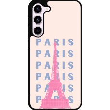 Coque Samsung Galaxy S23+ - Silicone rigide noir Paris Pink Print