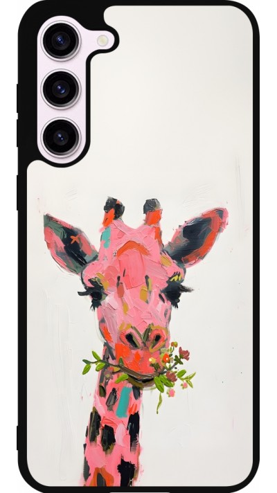 Coque Samsung Galaxy S23+ - Silicone rigide noir Pink Girafe Paint