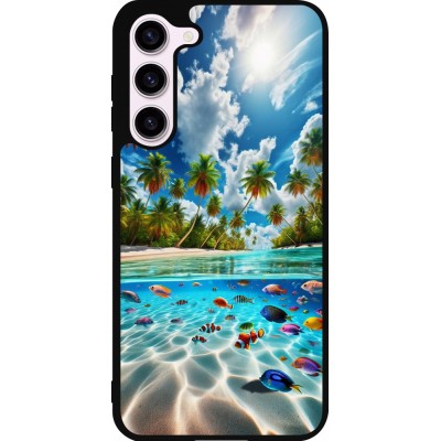 Coque Samsung Galaxy S23+ - Silicone rigide noir Plage Paradis