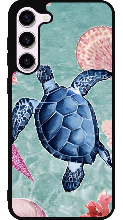 Coque Samsung Galaxy S23+ - Silicone rigide noir Preppy Turtle