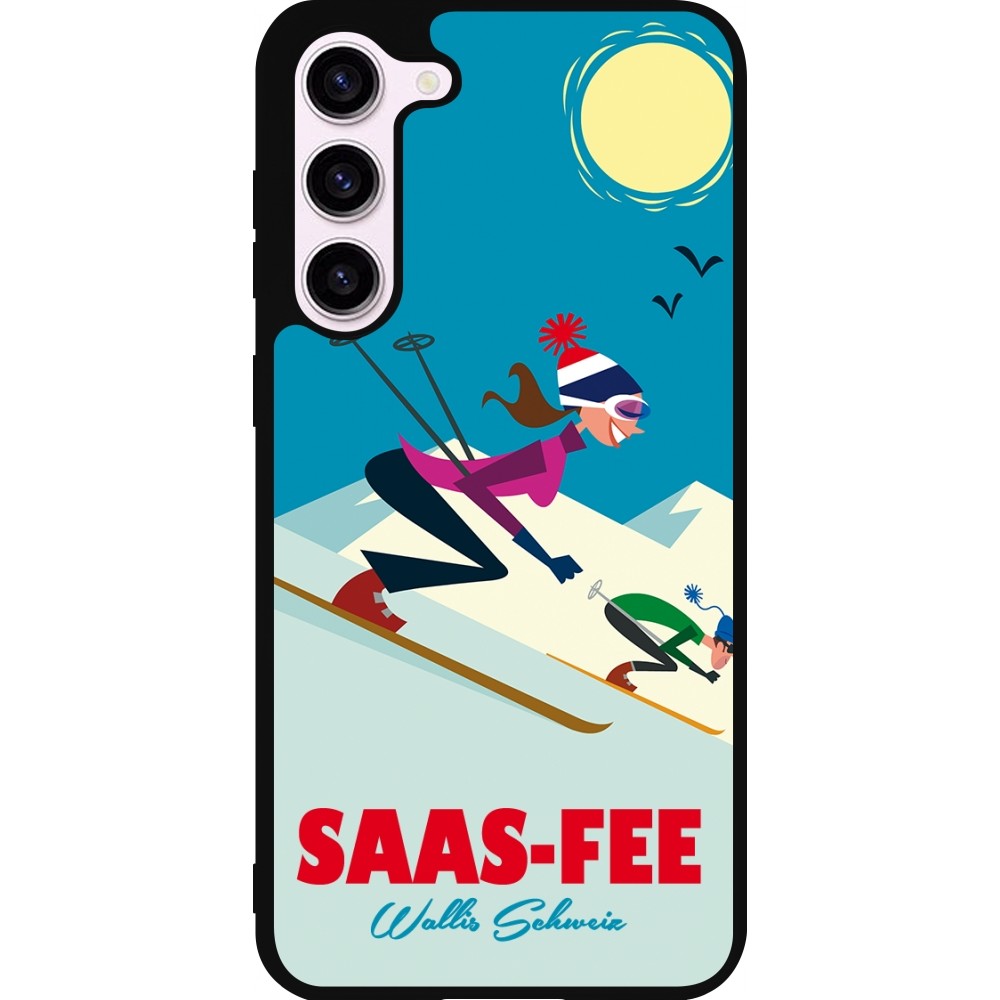 Samsung Galaxy S23+ Case Hülle - Silikon schwarz Saas-Fee Ski Downhill